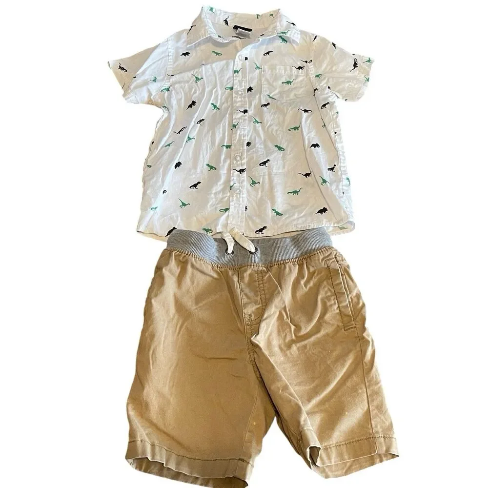 LOT OF 4 Boy Sz 5 Sz 5T Mixed Brands Short Shirt Hoodie Sweatpants Playdates